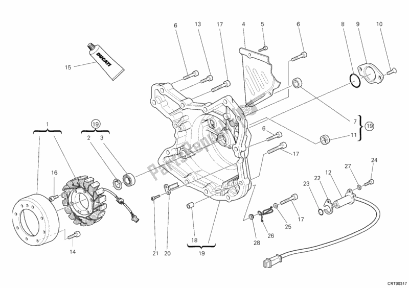 Tutte le parti per il Coperchio Del Generatore del Ducati Supersport 1000 SS 2006
